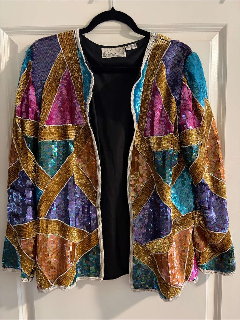 80s 100% Silk Sequin Beaded Jacket